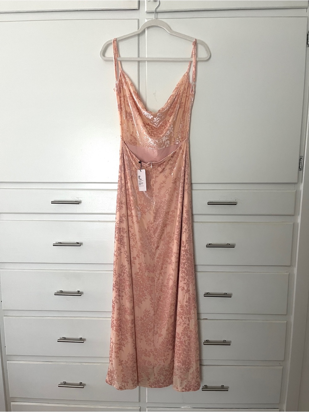 Princess Polly Amiya Pink Velvet burnout Floral Maxi Dress size 6 - Picture 7 of 14